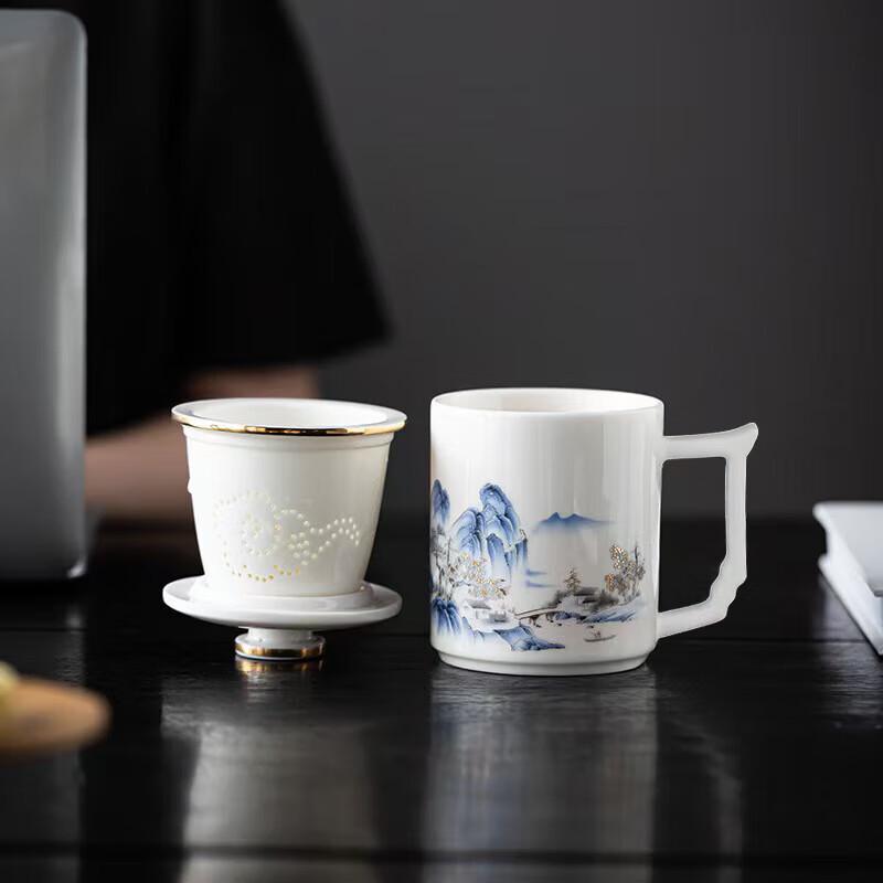 Chinese Style Ceramic Tea Infuser Mug