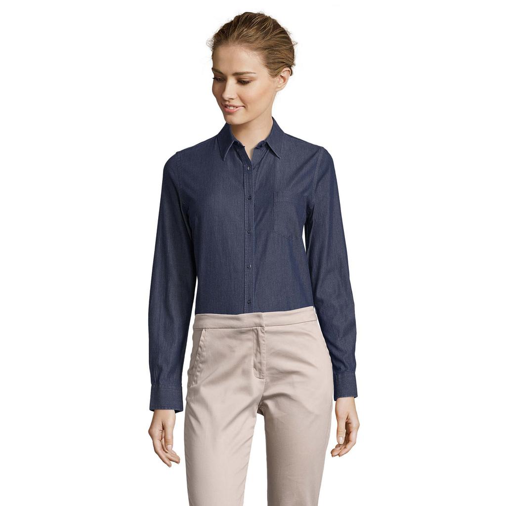 SOLS Womens/Ladies Barry Denim Shirt