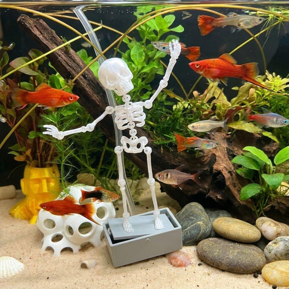 Air Driven Dancing Skeleton Aquarium Bubbler Plastic Movable Oxygen Skeleton Aquarium Tank