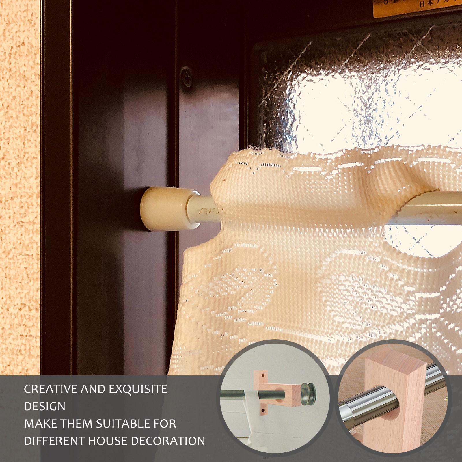 

2Pcs Elegant Wooden Curtain Rod Bracket End Holder for Shower Bathroom Curtain Support Stylish Decorative Rod Rack other