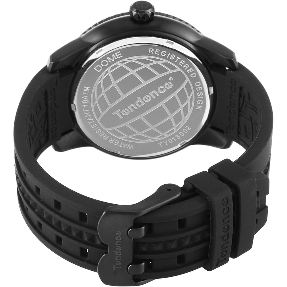 Tendence DOME 45mm Men's Watch, Black Dial, Stainless Steel, Mineral Glass, Quartz Movement, TY013002 [Parallel Import]