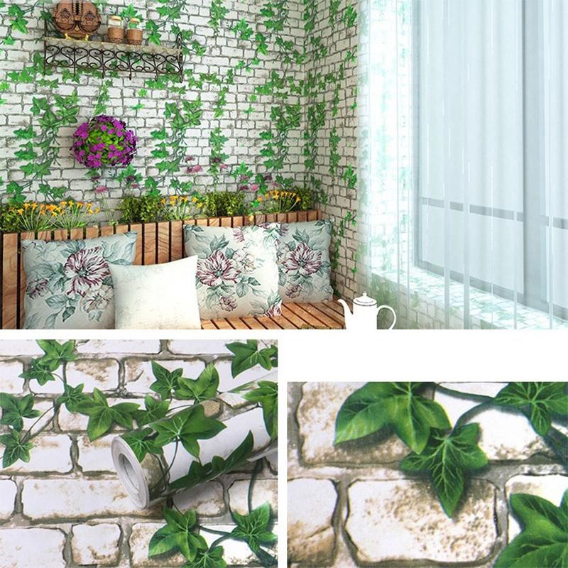 10M Brick Wallpaper Table Cabinet Transformation Wood Grain Waterproof PVC Peel And Stick Background Self Adhesive Wall Sticker