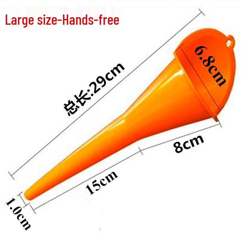 Compact Long-Spout Plastic Funnel for Motor Oil, Car Wash & Motorcycle Fueling