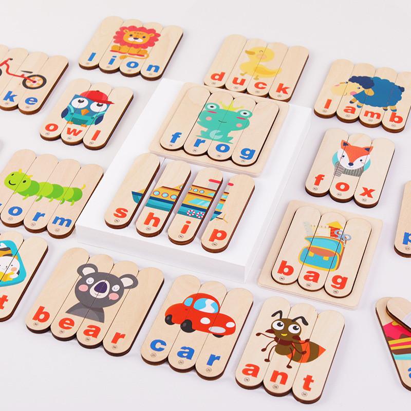 Wooden Word Puzzle Game For Kids Educational Learning Toy With Brain Teasers For Children