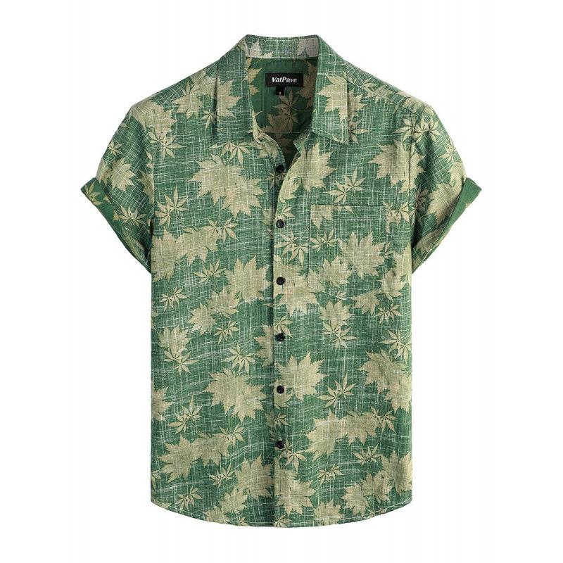 New summer casual hot sale D printing short-sleeved shirt Hawaiian shirt men's vacation seaside source