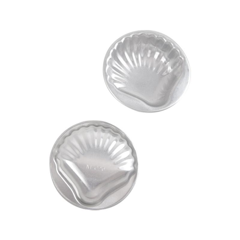 Scallops Baking Mould for Shell Cake, Set of 10 Puddings and Jelly, Aluminum Dessert Molds with Stackable Storage for Home Dessert Making