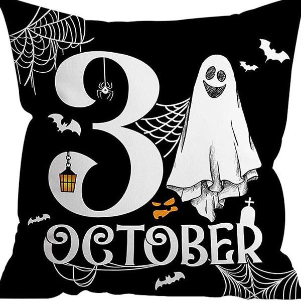 

Хэллоуин Подушка Тему Популярная Льняная Квадратная Наволочка Удобная Подушка Домашняя Накидка на Подушку 45 * 45Cm [without core]