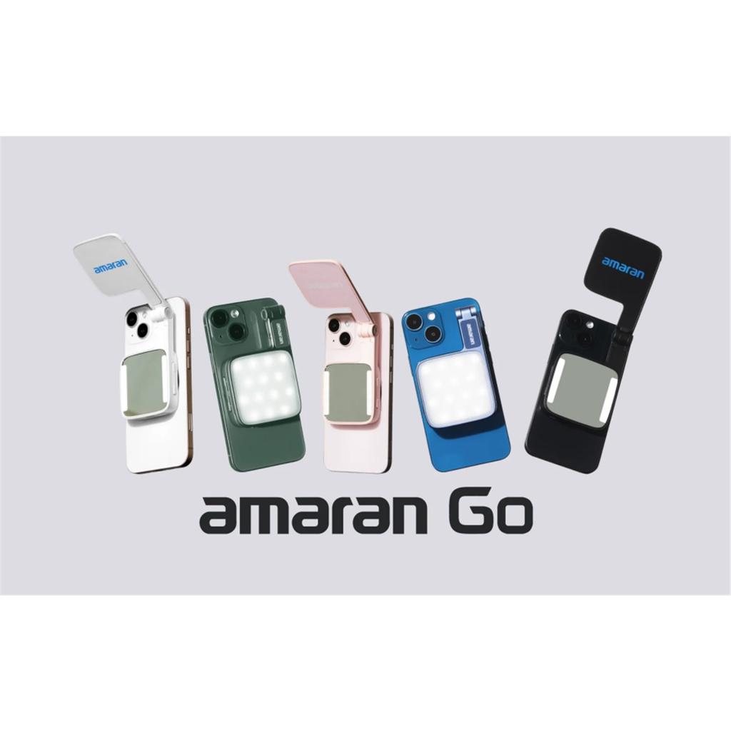 amaran Go Magnetic Phone Selfie Light Rechargeable Portable Light with Mirror for Selfie Makeup Video Conference TikTok Youtube