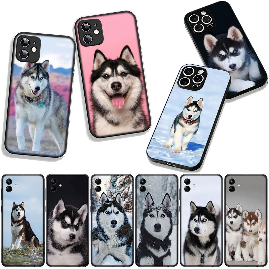 Phone Cover Lovely Husky Dog Funny Casing for Apple iPhone 16 15 14 Plus 13 12 Mini 17 Pro Max + ProMax 16E Air 15+ Case
