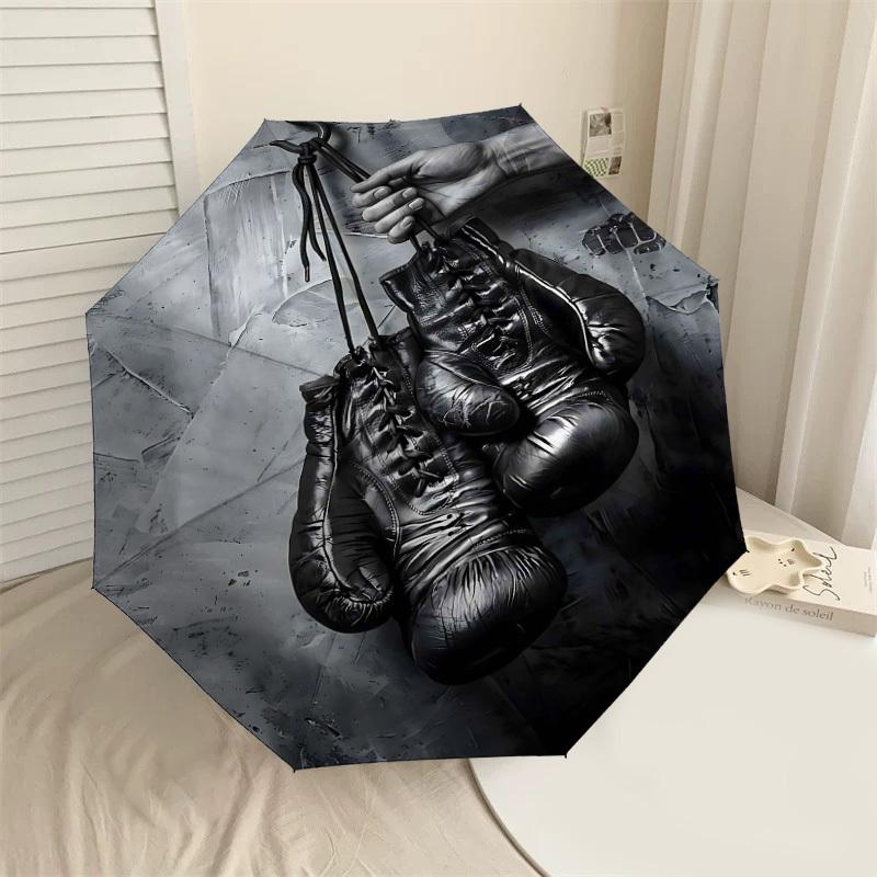 

1PC boxing gloves Umbrella-8-Rib Reinforced Portable Folding Travel Suitable for All Seasons Outdoor Daily Use -J0377