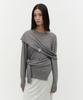 Loutaideu Muffler Side Button Knit [Grey]