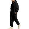 Men's Lined Hooded Jumpsuit Set for Winter Outdoor Sports, Loose Fit Hip Hop