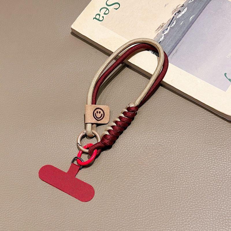 High-End Luxurious British-Style Phone Lanyard: Women's Woven Rope Wrist Strap, Anti-Drop Design