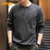 Jeep Men's Autumn/Winter Henley Heavy Long Sleeve T-Shirt