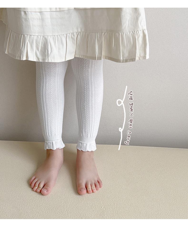 Mädchen Leggings mit Spitze in Uni - Frühling/Herbst Dünner Stil