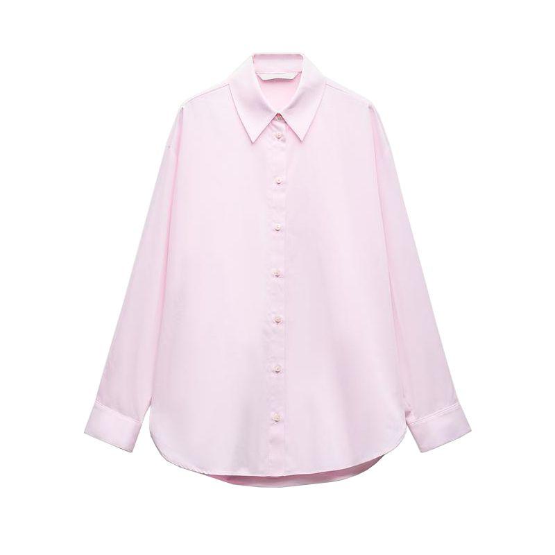 Spring New Women's Clothing Daily Commuter's All-Matching Loose Comfortable Long Sleeve Lapel Casual Shirt 8511772