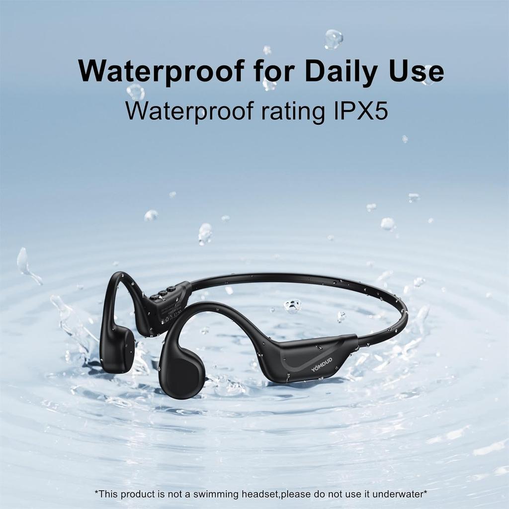 Bone Conduction Headphones,Open Ear Headphones,Wireless Headphones with Mic,Bluetooth 5.4,10H Playtime & IPX5 Waterproof,Sports Headphone for Running