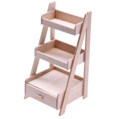 Móveis de Casa de Bonecas Requintados Suporte de Madeira para Plantas com Flor de Simulação para Suprimentos de Decoração de Jardim