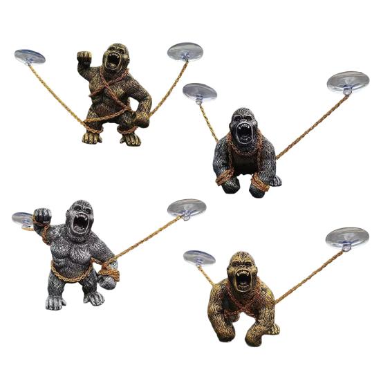 Orang-Utan-Ornament aus Kunstharz, realistische Optik, Tierfigur, handgefertigt, langlebig, Gorilla-Dekoration, Heimdekoration