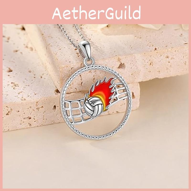 Pendant Hollow Volleyball Necklace Oil Finish Alloy Chain Enthusiasts Fashion