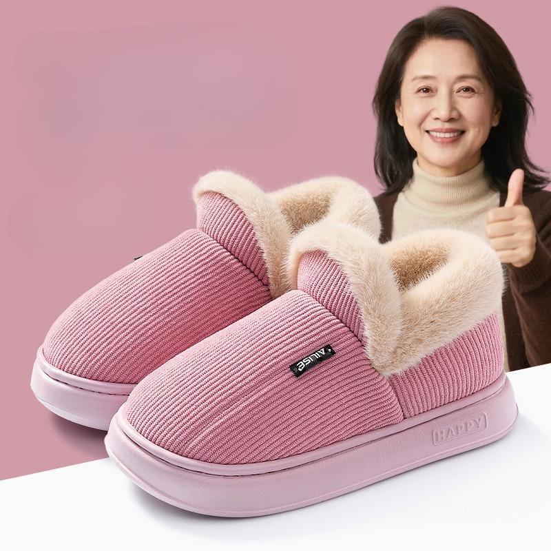 Thick-soled, Warm, Fleece and Thickened Cotton Shoes for Indoor Home Use