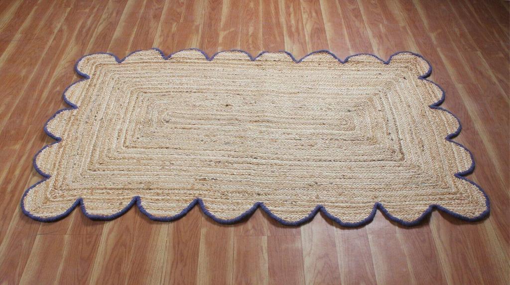 Jute Rug Oval Carpet Rectangle 100% Natural Fiber Area Living Rug Handmade Area Rug