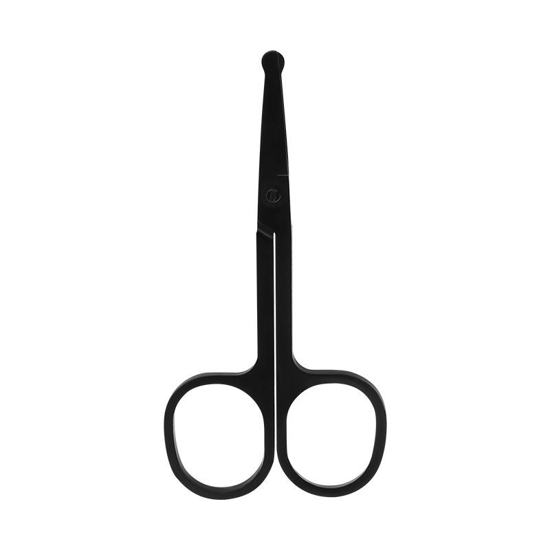 Round Tip Nose Hair Scissors Manual Facial Hair Trimmer Stainless Steel Eyebrow Grooming Scissors For  Safety Small Scissors чёрный