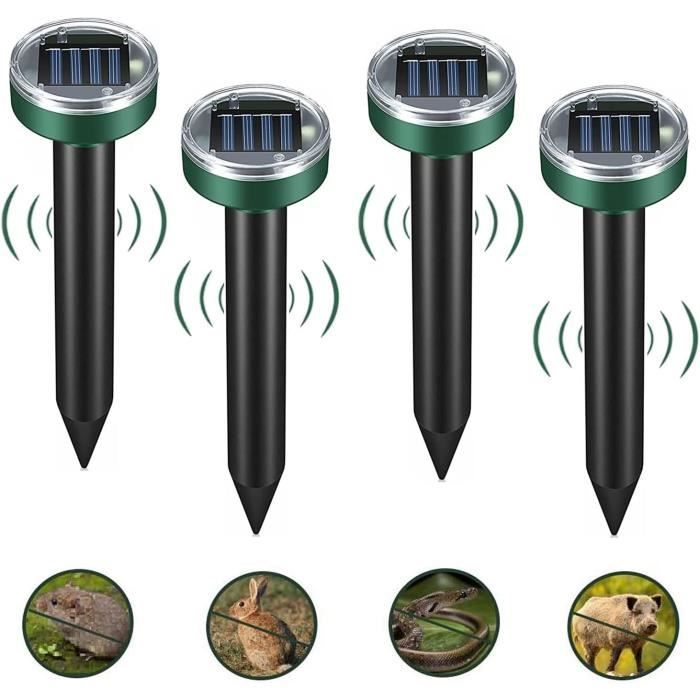 

Répulsif Taupe Solaire, Répulsif à Taupes à ultrasons, Anti Taupes, Taupes à énergie Solaire pour Serpents, campagnols, Gophers(4 штуки)