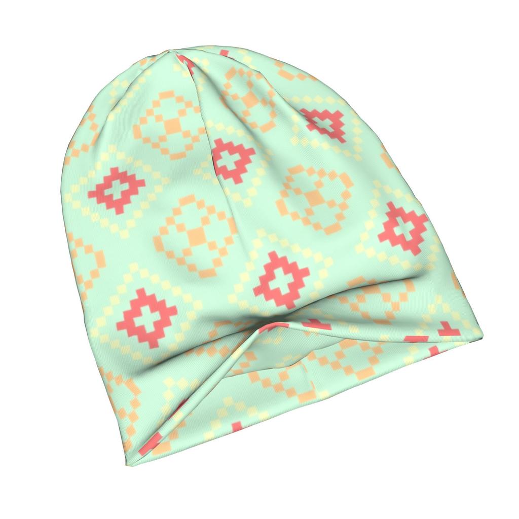2D Flat Printing Unique Cute Abstract Diamond for Graphic Art Lovers Classic Knit Hat for Adults Available In Versatile Tones Ideal for Subtle Styling