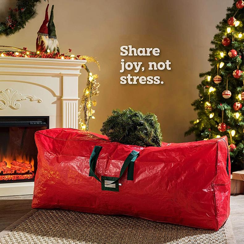 Foldable Christmas Tree Bags PE Christmas Tree Storage Bag Xmas Decoration Wreath Bag To Store Christmas Tree Garland Orangnizer