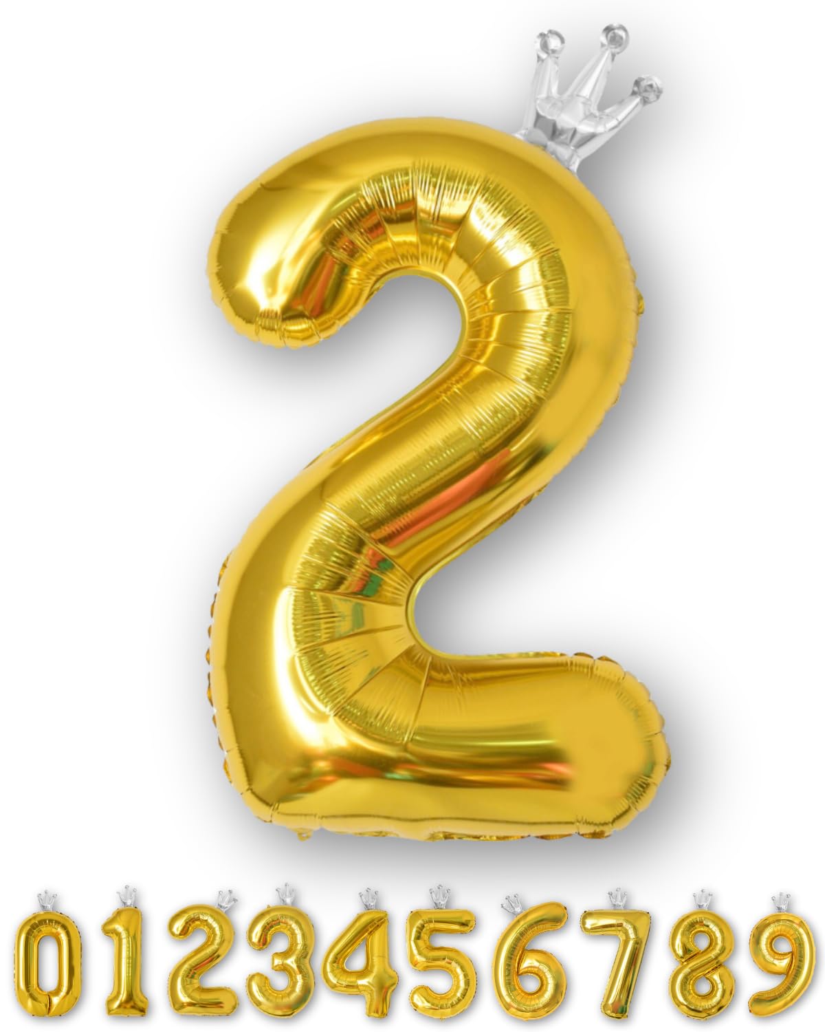 

La Kissa Balloon Number Birthday Decoration Balloon 40-inch Large Number Balloon Crown Straw 90cm Anniversary Gold Crown 2
