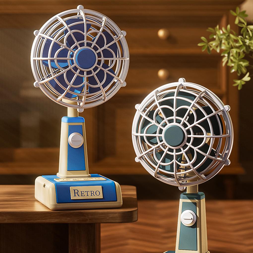USB Charging Handheld Fan Retro Silent Mini Fan Summer Portable Outdoor Travel Office Mini Fan Ultra Quiet Folding Mini Fan New