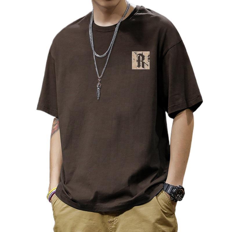 Cotton Short Sleeve T Shirt black white Fashion All Match Breathable Summer Sport T-shirt Men Top