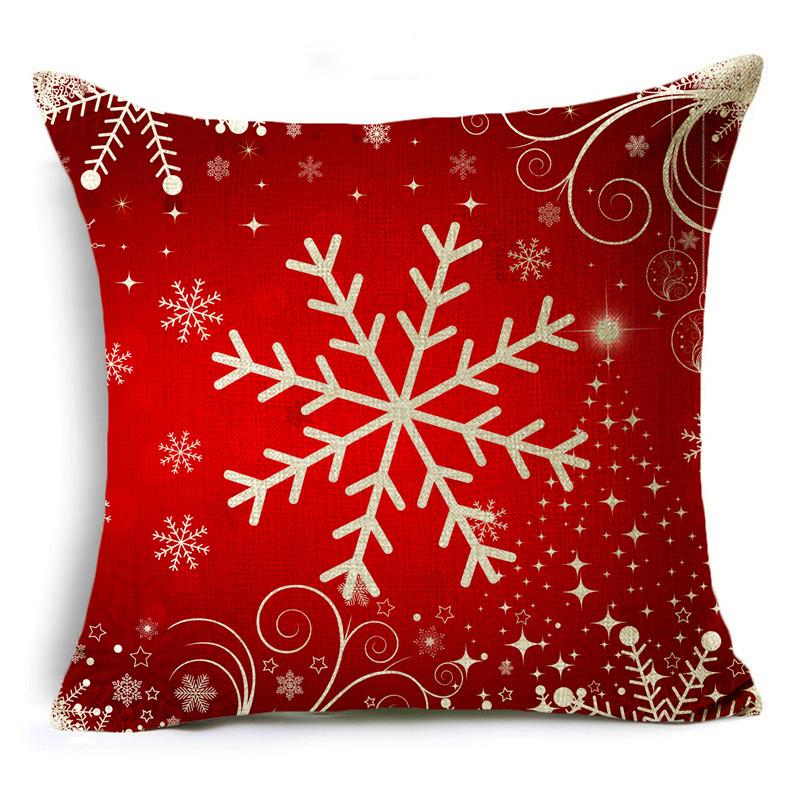 Home Decor Nordic Christmas Red Printed Polyester Pillowcase For Living Room Bedroom Decor Funda De Almohada
