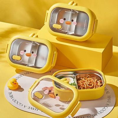 Acciaio Inossidabile Bento Scatola da Pranzo Bambini Scuola Scatola Bento Bambini Sigillata Carina Portatile Contenitore per Alimenti Separato Scaldabile Scatola da Pranzo