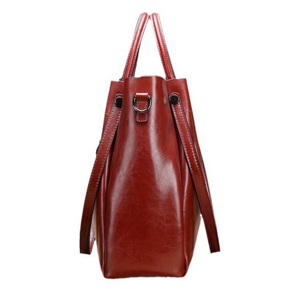 New Women's Bag Genuine Leather Shoulder Messenger Bag Women's Hand-held Large Bag Cowhide Casual Women's Bag