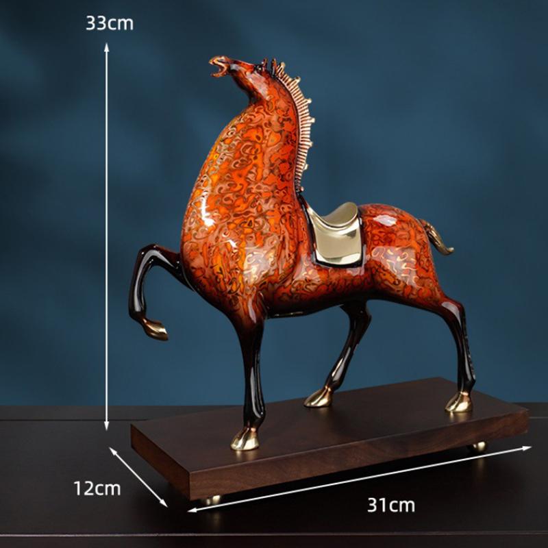 

Horse Figurine Modern Copper Ornaments Miniature Living Room Home Decoration Model Luxury Accessory Figurine Chinese Art Model