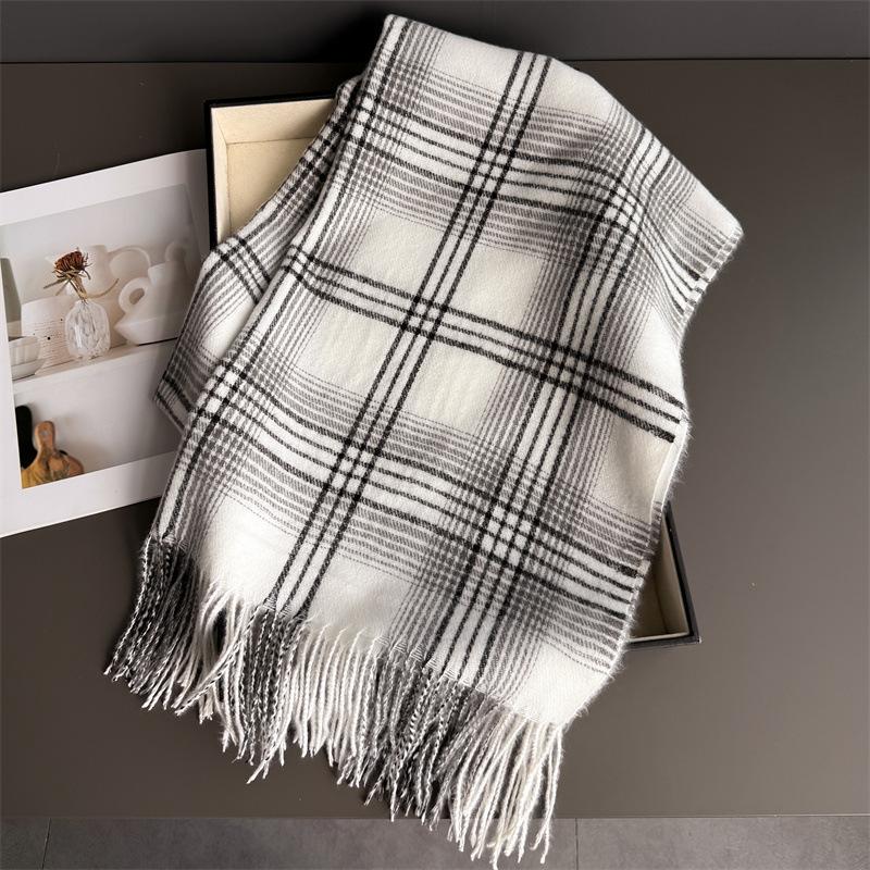 

Neck Warmer Scarf For Women Men Winter Fashion Thickened Tassel Pashmina Shawl Faux Cashmere Warps Autumn Ladies Blanket