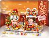 Creative Mini Block Tradition Chinese New Year Boy And Girl Figures Tiger Lion Dance Building Brick Big Head Toys Collection