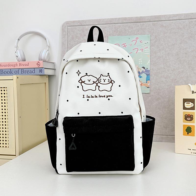 

School bag, high value, sweet, fresh and cute printed backpack, casual and large capacity for junior high school students