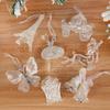 Acrylic Christmas Tree Hanging Ornaments Elk Angel Doll Bell Pendant 2024 Merry Christmas Decoration for Home Xmas New Year 2024