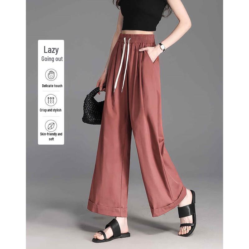 Demana Women's Rolled Hem Wide-Leg Casual Pants