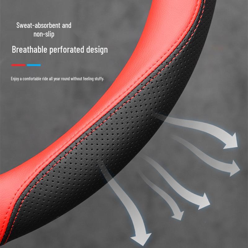 Genuine Leather Steering Wheel Cover for Changan UNIV, UNIK 2nd Gen, CS55 Plus, and Yida - Car Modification Accessory