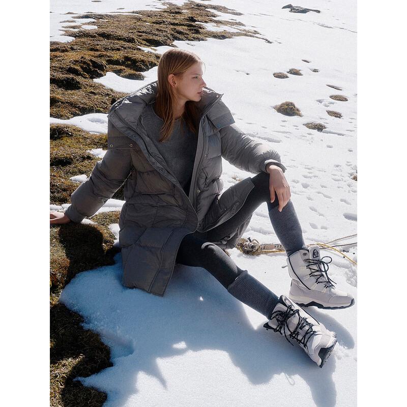 ELLE Women's Mid-length Hooded Duck Down Jacket