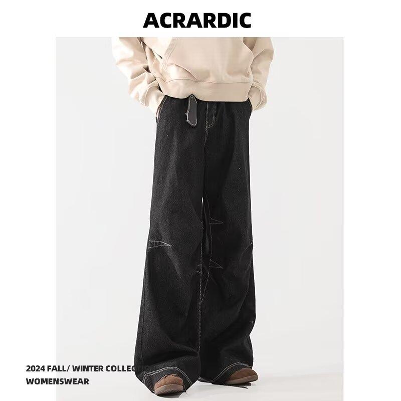 Retro Jeans Pánske jesenné Nový štýl Výbušný Street Hooligan Pekné Ležérne nohavice Pre tínedžerov Pánske voľné rovné nohavice so širokými nohami