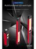COB LED Work Light: Portable USB-Rechargeable Flashlight with Red Warning Light & Magnetic Base for Maintenance