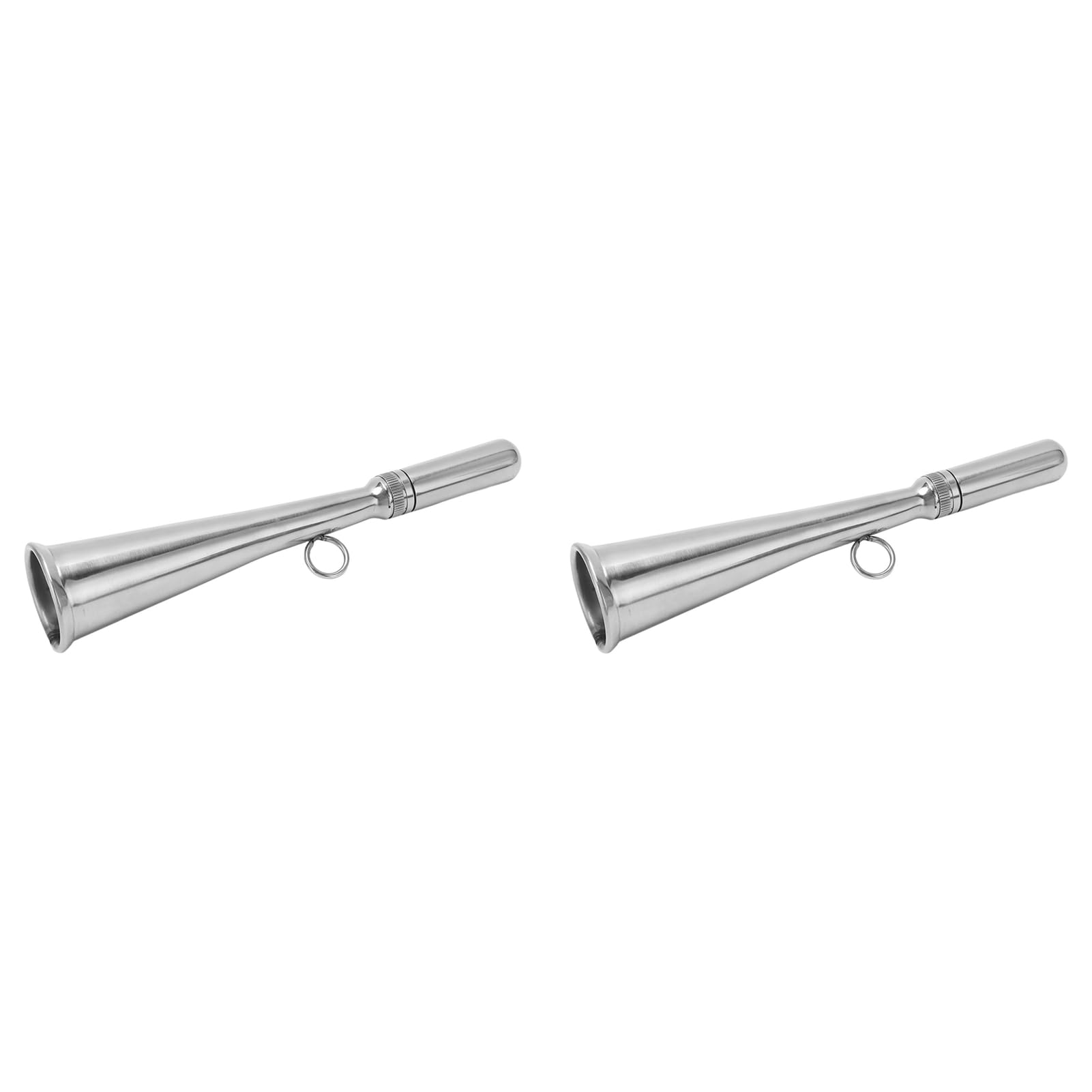 

2PCS Small Yacht and Portable Stainless Steel Design Handheld Fog Horn with Clear Sound and Removable Mouthpiece Accessories