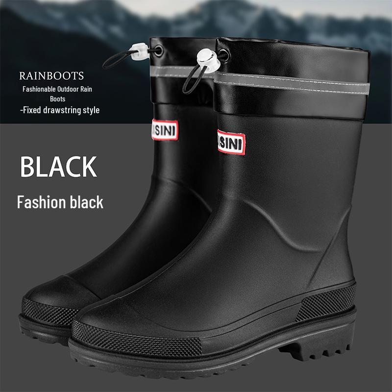 Damen Stiefeletten Regenstiefel im koreanischen Stil - Trendig, wasserdicht, rutschfest, ideal für Outdoor-Arbeiten und Autowäsche.