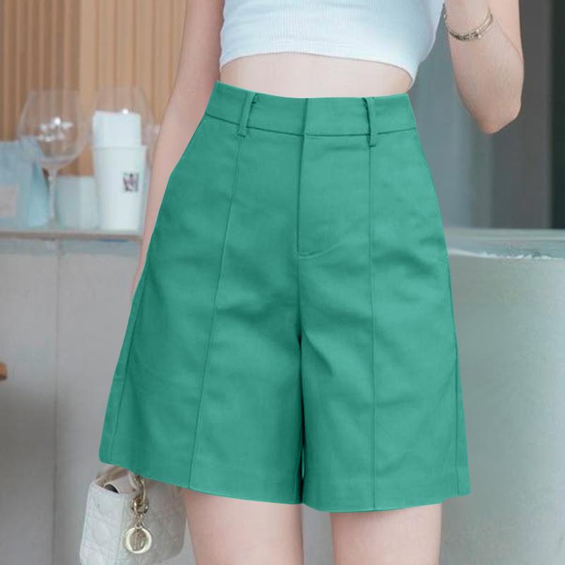 

ZANZEA Women Casual Solid Color Loose Summer Short Pants 5XL зелений