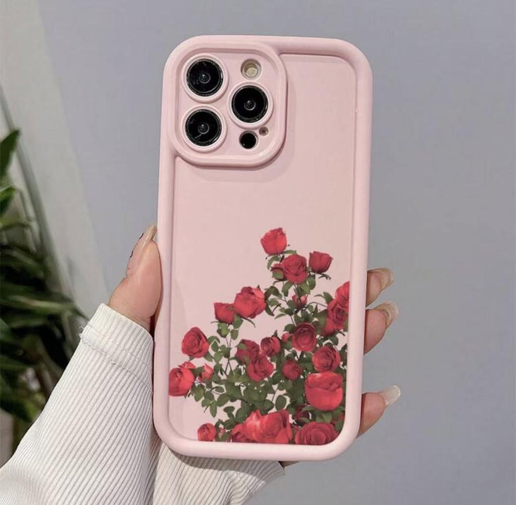 The new rose is suitable for iphone17pro mobile phone case, Apple 15 anti-drop 14 foreign trade 13promax personality 16x.